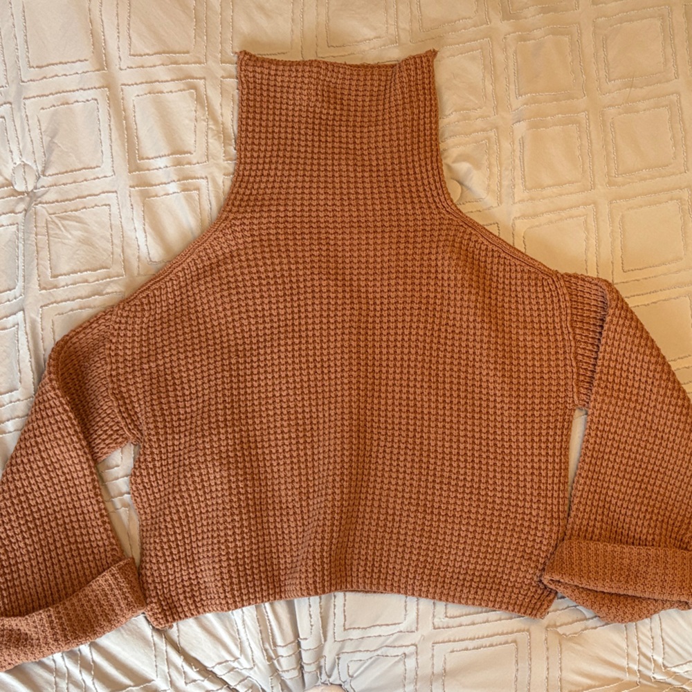 Free People Brown Turtleneck Sweater